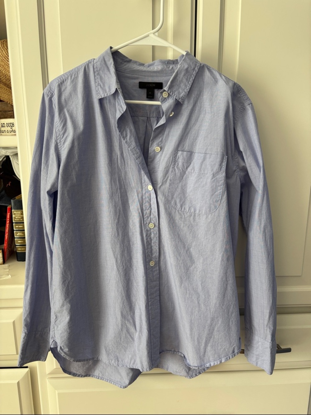 J. Crew Blue Button-Down Cotton Shirt. Medium